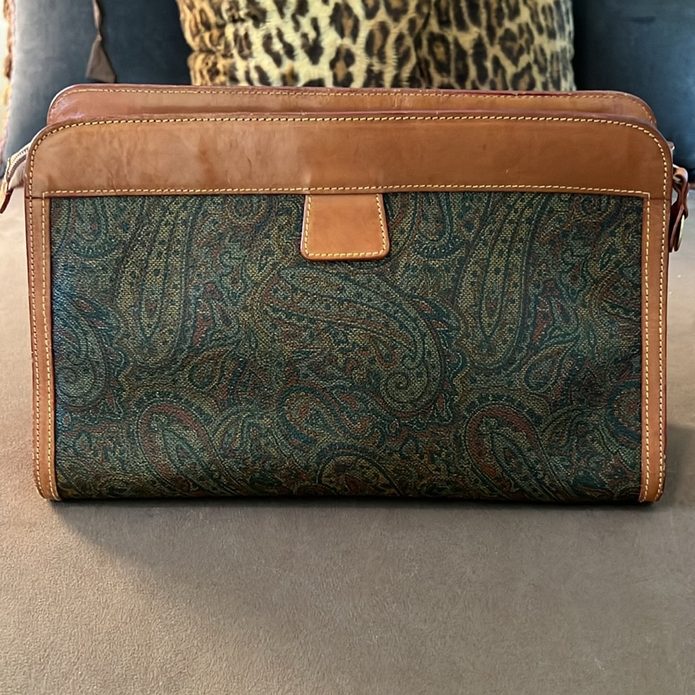 Stefano Serapian Vintage Leather Paisley Clutch Bag